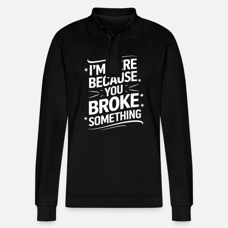 Technischer Support Computerfreak Nerd - Stanley/Stella Unisex Bio-Langarm-Poloshirt Prepster - Schwarz
