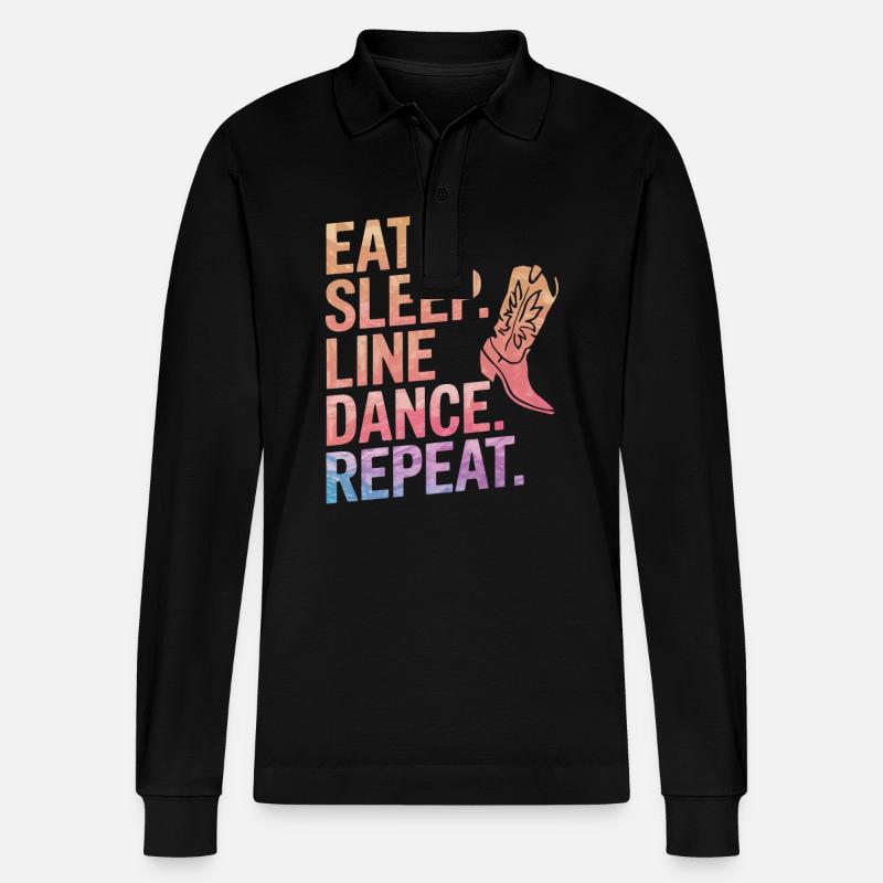 Line Dancing Tanzen Tänzer - Stanley/Stella Unisex Bio-Langarm-Poloshirt Prepster - Schwarz