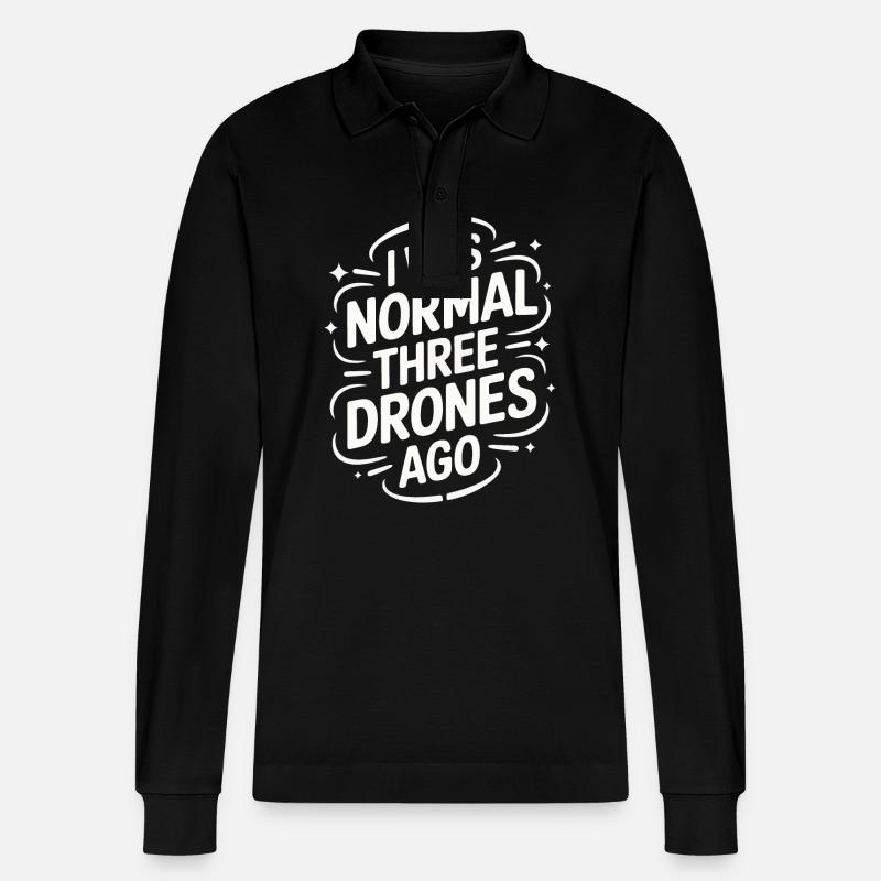 Drones Pilot Quadcopter Drone - Stanley/Stella Organic Unisex Long-Sleeved Polo Shirt Prepster - black