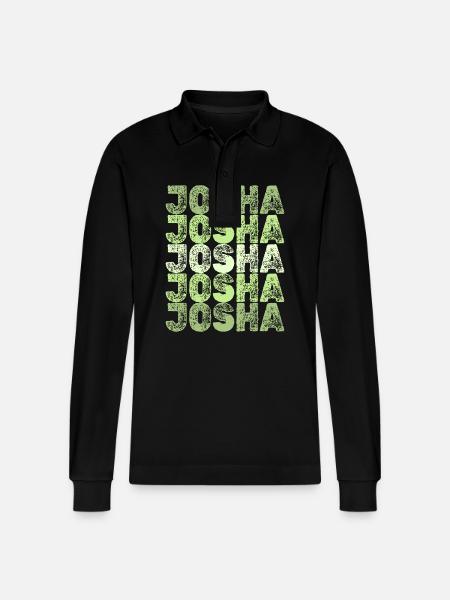 Josha als Josha - Stanley/Stella Unisex Bio-Langarm-Poloshirt Prepster - Schwarz