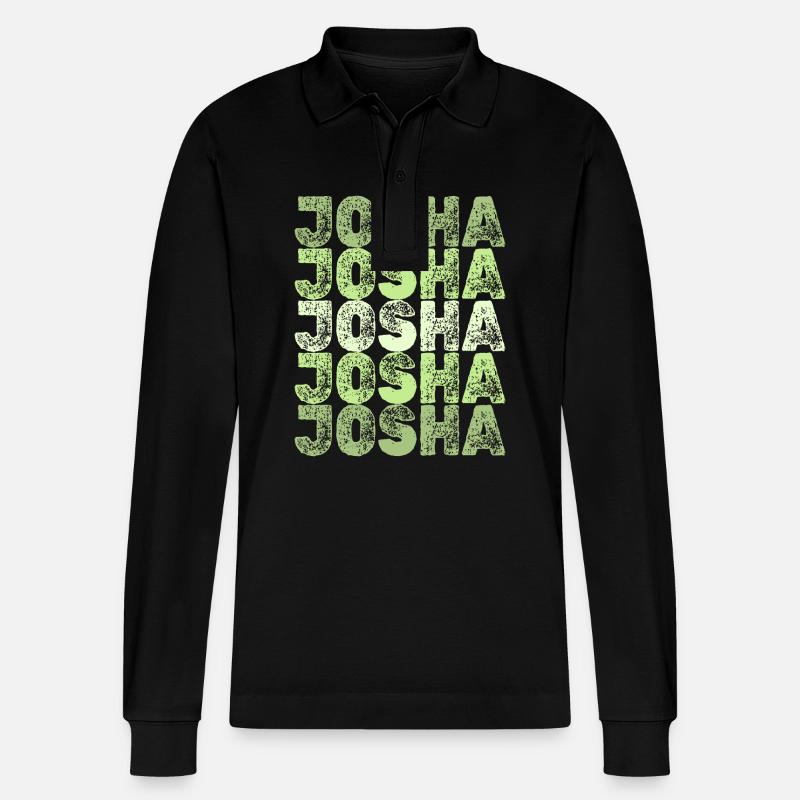 Josha als Josha - Stanley/Stella Unisex Bio-Langarm-Poloshirt Prepster - Schwarz