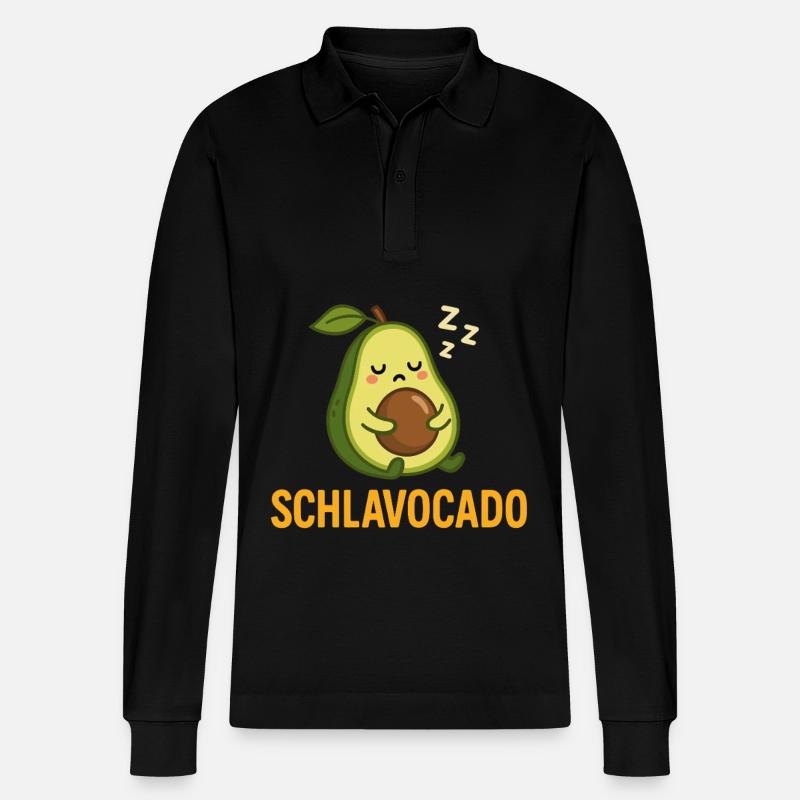 Schlavocado Avocat Sleeping Humour - Polo à manches longues bio PREPSTER Stanley/Stella Unisexe - noir