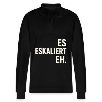 De toute façon, la situation s’intensifie – une chemise à slogan pour chaque occasion - Polo à manches longues bio PREPSTER Stanley/Stella Unisexe - noir - Devant - Anna (173cm) & Nico (186cm)