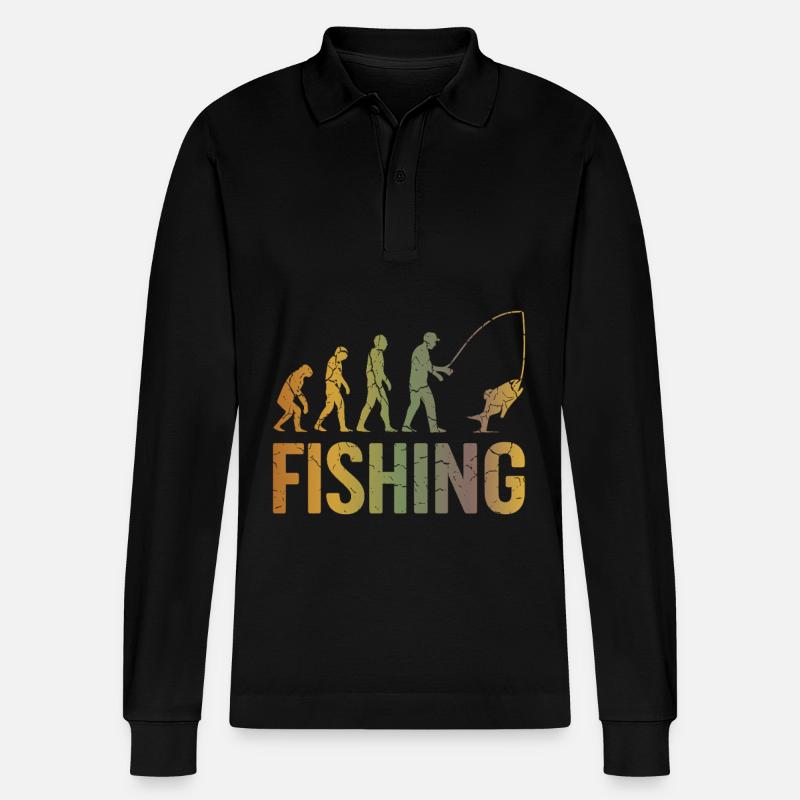 Evolution pour la pêche - Polo à manches longues bio PREPSTER Stanley/Stella Unisexe - noir