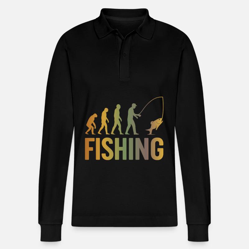 Evolution fürs Angeln - Stanley/Stella Unisex Bio-Langarm-Poloshirt Prepster - Schwarz