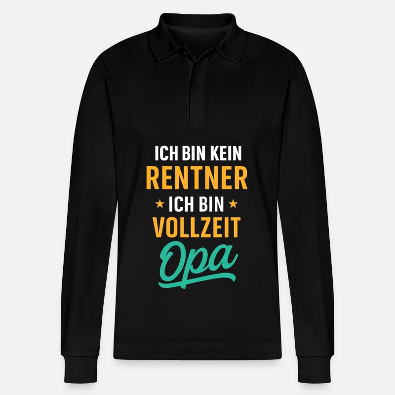 Vollzeit Opa - Stanley/Stella Unisex Bio-Langarm-Poloshirt Prepster - Schwarz