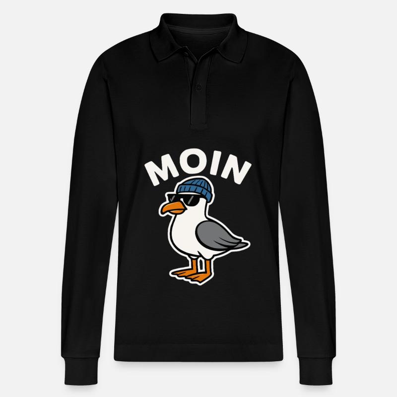 Moin Seagull - Polo à manches longues bio PREPSTER Stanley/Stella Unisexe - noir
