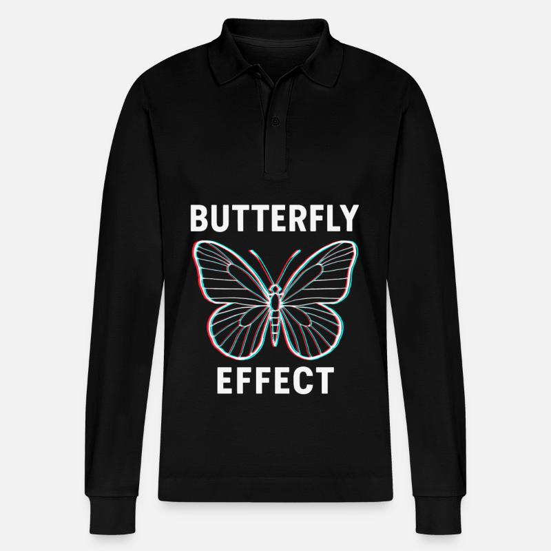 Butterfly Effect – Design minimaliste avec 3D - Polo à manches longues bio PREPSTER Stanley/Stella Unisexe - noir