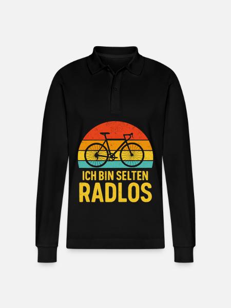 Perplexed Cycling Saying - Stanley/Stella Organic Unisex Long-Sleeved Polo Shirt Prepster - black