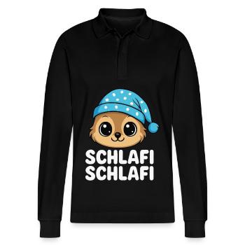 Schlafi Schlafi – Motif de chemise de nuit mignon - Polo à manches longues bio PREPSTER Stanley/Stella Unisexe - noir - Devant - Anna (173cm) & Nico (186cm)