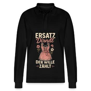 Dirndl de remplacement – La volonté compte - Polo à manches longues bio PREPSTER Stanley/Stella Unisexe - noir - Devant - Anna (173cm) & Nico (186cm)