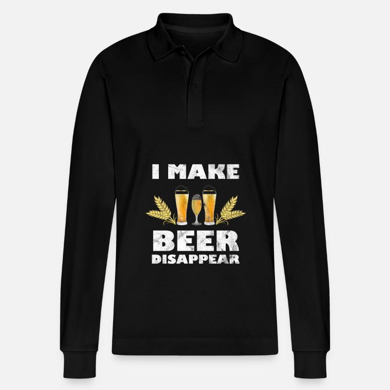 Bier lustiger BierSpruch mit Bier - Stanley/Stella Unisex Bio-Langarm-Poloshirt Prepster - Schwarz