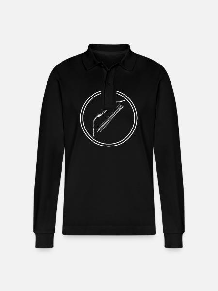 Bow and arrow sport - Stanley/Stella Organic Unisex Long-Sleeved Polo Shirt Prepster - black