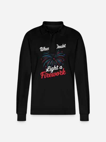 Pyrotechnics Fireworks Pyrotechnics - Stanley/Stella Organic Unisex Long-Sleeved Polo Shirt Prepster - black