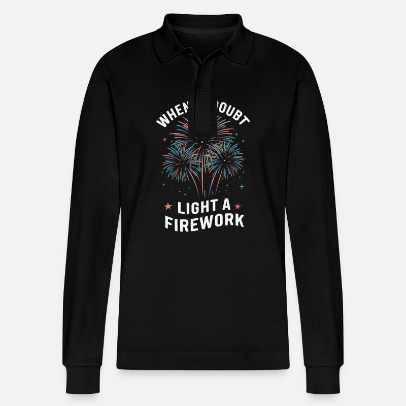 Pyrotechniker Feuerwerk Pyrotechnik - Stanley/Stella Unisex Bio-Langarm-Poloshirt Prepster - Schwarz