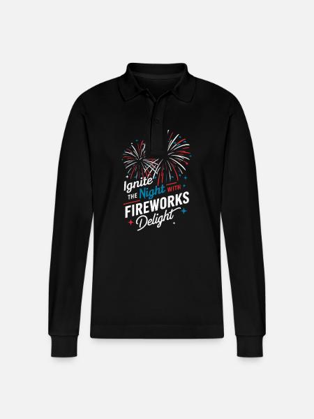 Pyrotechnics Fireworks Pyrotechnics - Stanley/Stella Organic Unisex Long-Sleeved Polo Shirt Prepster - black