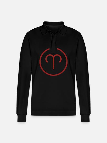 Zodiac sign Aries - Stanley/Stella Organic Unisex Long-Sleeved Polo Shirt Prepster - black