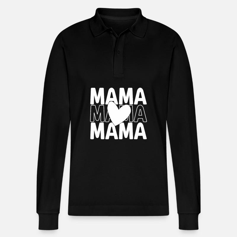 MAMA - Stanley/Stella Unisex Bio-Langarm-Poloshirt Prepster - Schwarz