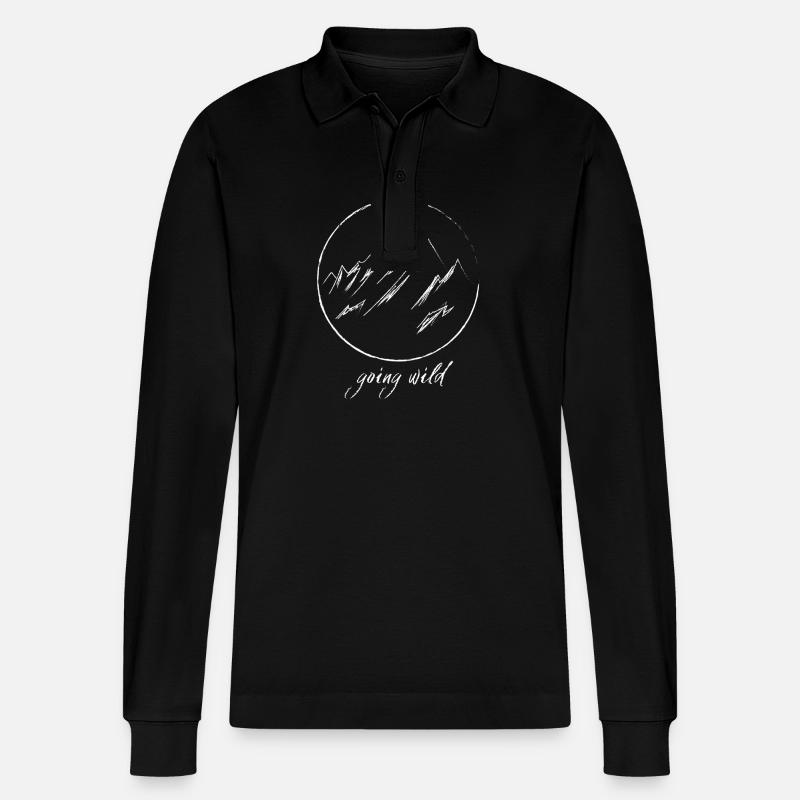 Berge - Going Wild - Stanley/Stella Unisex Bio-Langarm-Poloshirt Prepster - Schwarz
