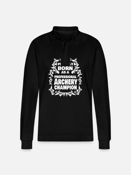 Archery Archery - Stanley/Stella Organic Unisex Long-Sleeved Polo Shirt Prepster - black