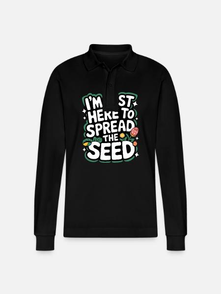 Gardener Garden Plants Gardening - Stanley/Stella Organic Unisex Long-Sleeved Polo Shirt Prepster - black