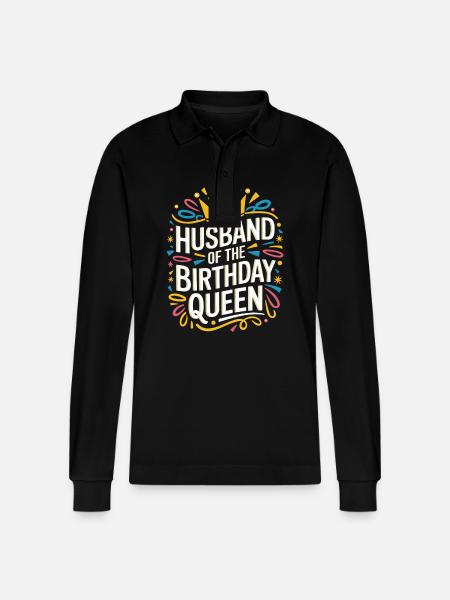 Husband, Spouse, Family, Wedding - Stanley/Stella Organic Unisex Long-Sleeved Polo Shirt Prepster - black