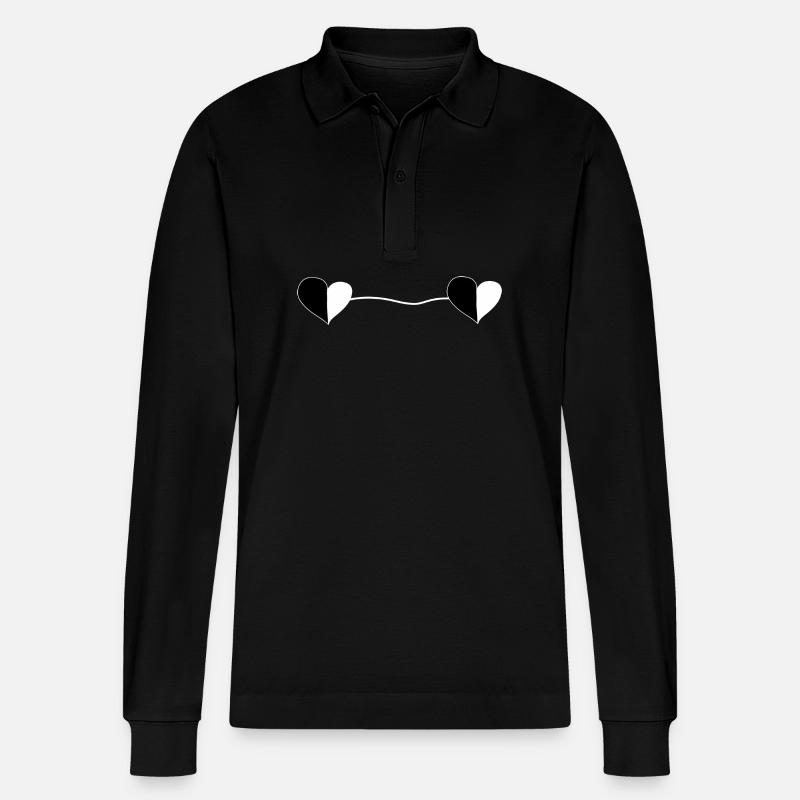 Ligne Two Hearts - Polo à manches longues bio PREPSTER Stanley/Stella Unisexe - noir