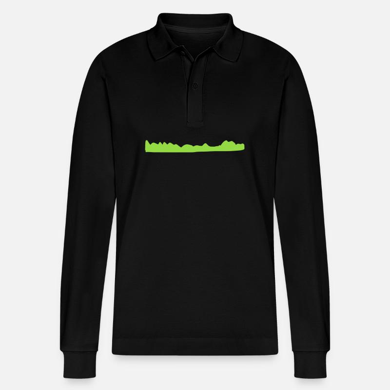 grass linie symbol form - Stanley/Stella Unisex Bio-Langarm-Poloshirt Prepster - Schwarz