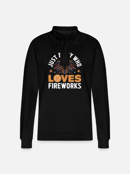 Pyrotechnics Fireworks Pyrotechnics - Stanley/Stella Organic Unisex Long-Sleeved Polo Shirt Prepster - black
