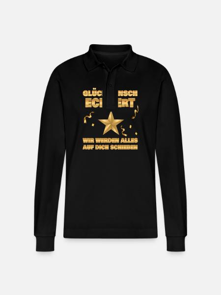 Eckbert als Kollegin - Stanley/Stella Unisex Bio-Langarm-Poloshirt Prepster - Schwarz