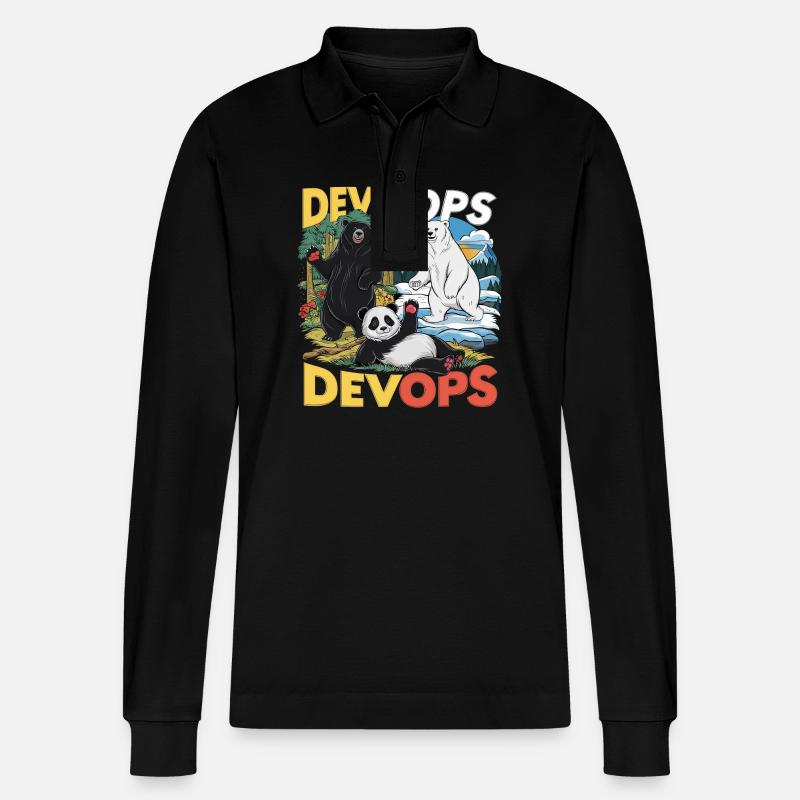 Devops - Stanley/Stella Unisex Bio-Langarm-Poloshirt Prepster - Schwarz