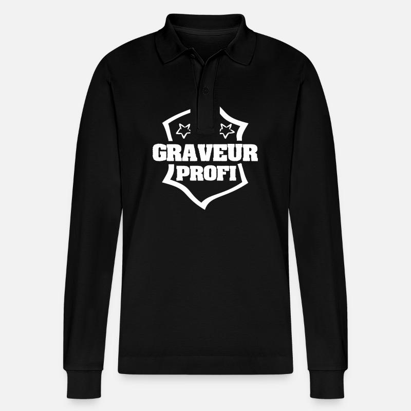 Beruf Graveur - Stanley/Stella Unisex Bio-Langarm-Poloshirt Prepster - Schwarz
