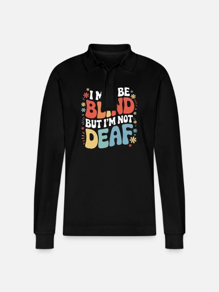 Blind blindness Visually impaired people - Stanley/Stella Organic Unisex Long-Sleeved Polo Shirt Prepster - black