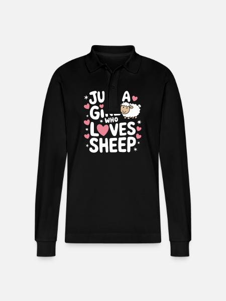 Sheep Sheep Farmer Lamb Farmer - Stanley/Stella Organic Unisex Long-Sleeved Polo Shirt Prepster - black