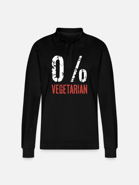 0% Vegetarian 9 - Stanley/Stella Unisex Bio-Langarm-Poloshirt Prepster - Schwarz