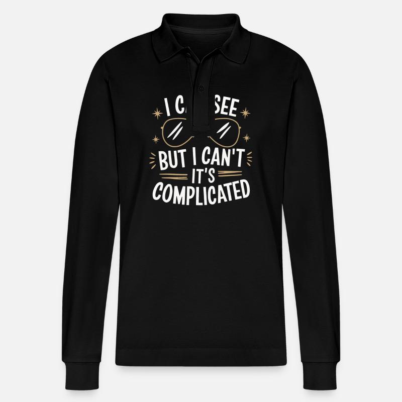Blinde Blindheit Sehbehinderte Menschen - Stanley/Stella Unisex Bio-Langarm-Poloshirt Prepster - Schwarz