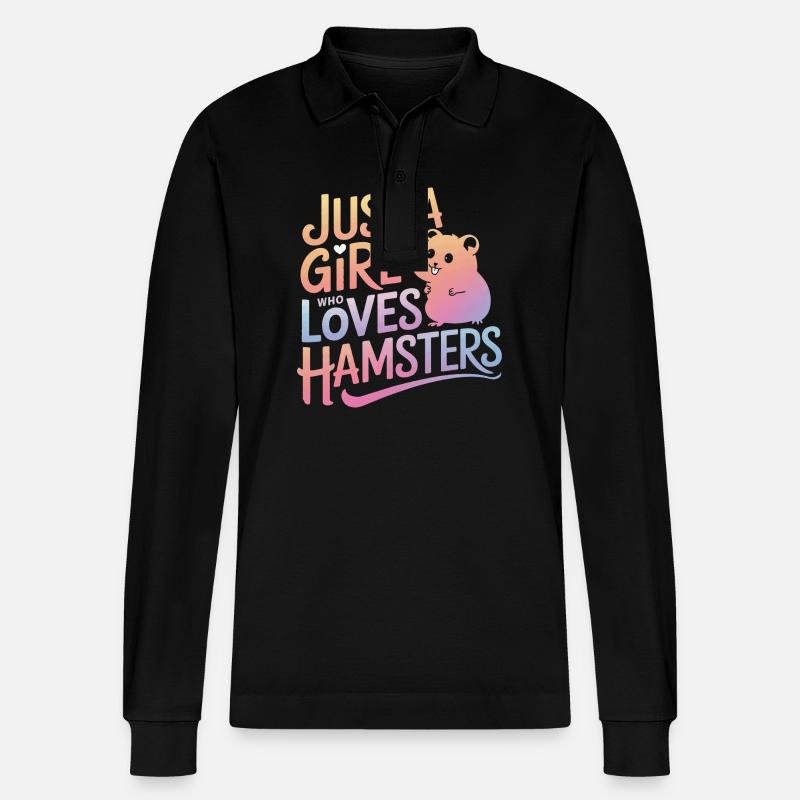 Hamster - Stanley/Stella Unisex Bio-Langarm-Poloshirt Prepster - Schwarz