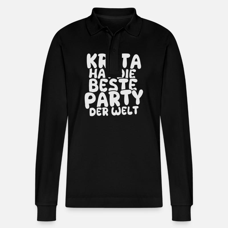 Urlaubsland Kreta - Stanley/Stella Unisex Bio-Langarm-Poloshirt Prepster - Schwarz