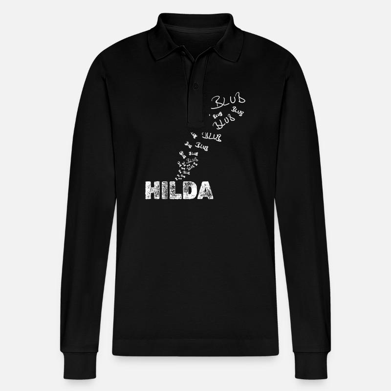 Hilda - Stanley/Stella Unisex Bio-Langarm-Poloshirt Prepster - Schwarz