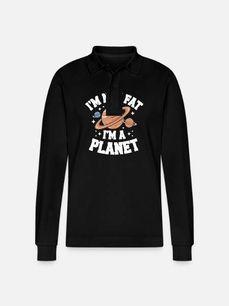 Planet Solar System Astronomy Space - Stanley/Stella Organic Unisex Long-Sleeved Polo Shirt Prepster - black