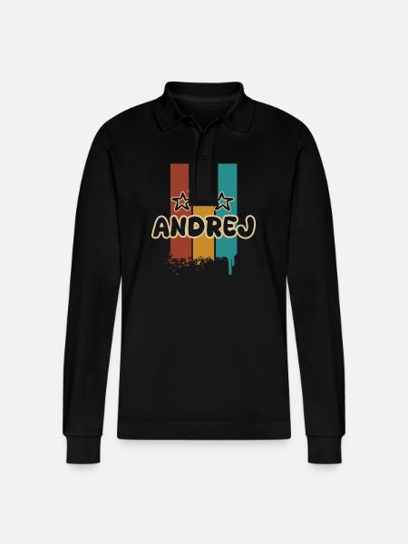 Andrej Andrej - Stanley/Stella Organic Unisex Long-Sleeved Polo Shirt Prepster - black