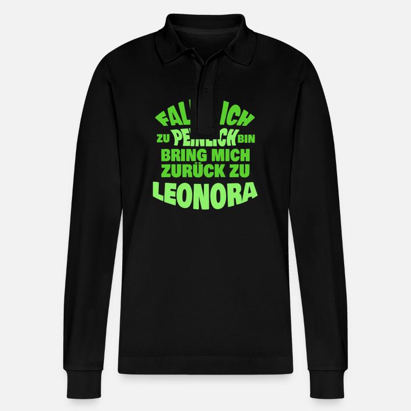 Leonora als Jungesellenabschied - Stanley/Stella Unisex Bio-Langarm-Poloshirt Prepster - Schwarz