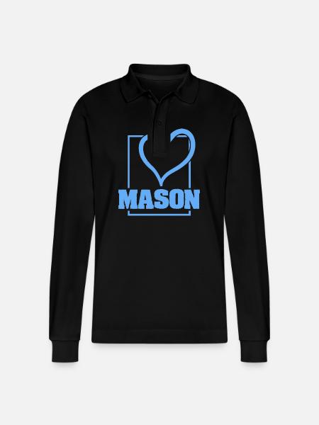 Geschenk für Mason - Stanley/Stella Unisex Bio-Langarm-Poloshirt Prepster - Schwarz