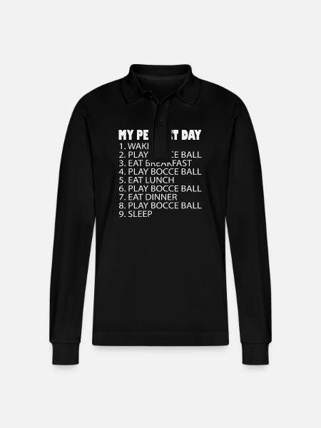 Bocce Ball Bocce Player - Stanley/Stella Organic Unisex Long-Sleeved Polo Shirt Prepster - black