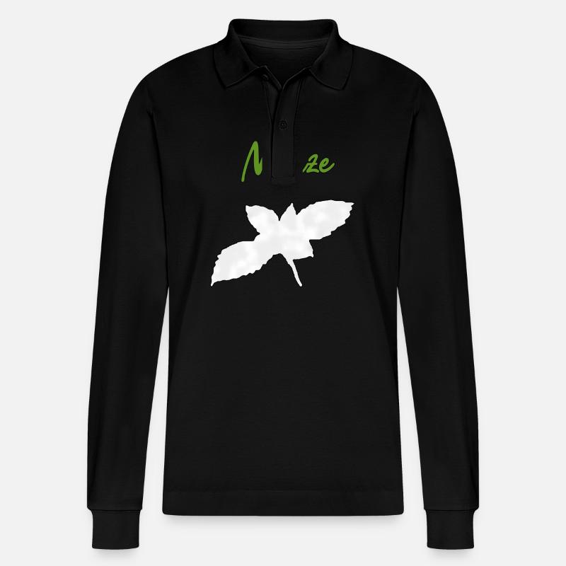 Minze Pfefferminze - Stanley/Stella Unisex Bio-Langarm-Poloshirt Prepster - Schwarz