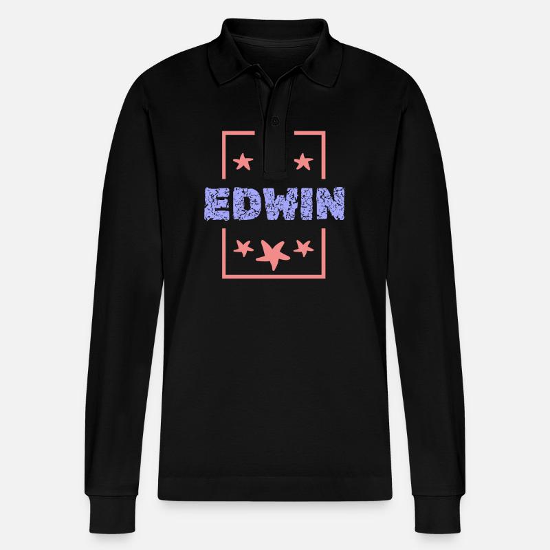 Edwin Edwin - Stanley/Stella Unisex Bio-Langarm-Poloshirt Prepster - Schwarz