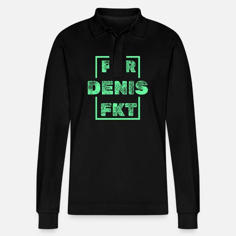 Denis als Denis - Stanley/Stella Unisex Bio-Langarm-Poloshirt Prepster - Schwarz