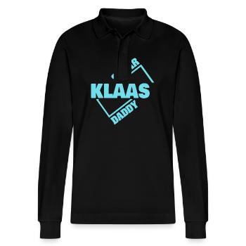Klaas als Sugardaddy - Stanley/Stella Unisex Bio-Langarm-Poloshirt Prepster - Schwarz - Vorne - Anna (173cm) & Nico (186cm)