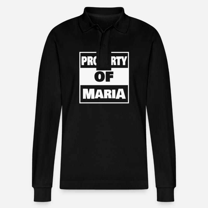 Maria - Stanley/Stella Unisex Bio-Langarm-Poloshirt Prepster - Schwarz