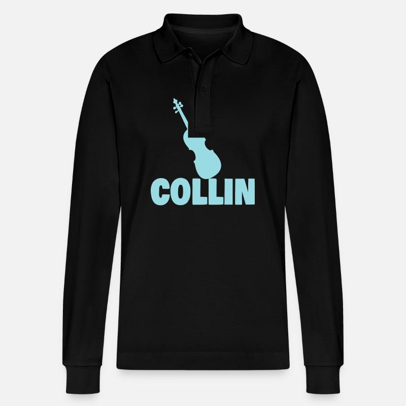 Collin als Bratsche - Stanley/Stella Unisex Bio-Langarm-Poloshirt Prepster - Schwarz